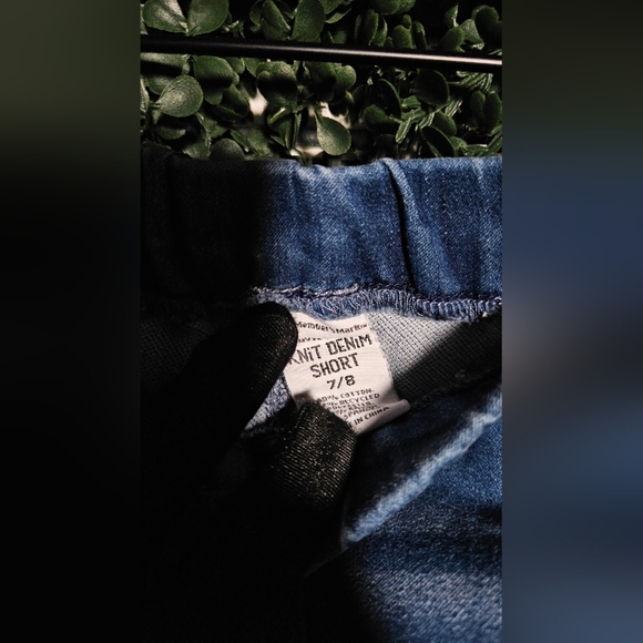 Blue Denim Girls Shorts with Sequin Accents - Picture 4 of 4